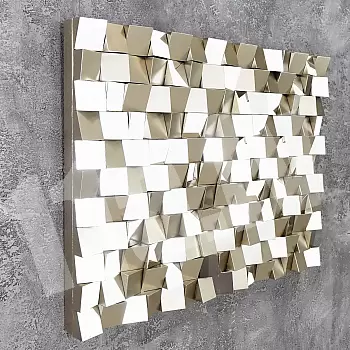 3D seinakunst Mosaiik, kullavärvi, suurus 75x102 cm