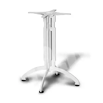 Metal table base with sturdy four-legged design with a black finish from steel, fixed central column, available heights 60/72/106 cm