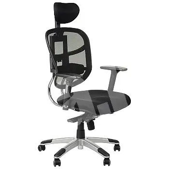 Comfortable, adjustable office chair, swivel, with mesh backrest, black color