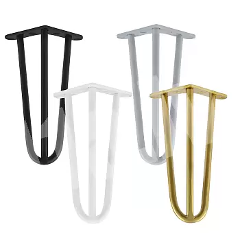 Lauajalad Juuksenõela tüüpi kolmest Ø10mm vardast, kõrgus 30 cm - komplektis 4 jalga, värvid: must, valge, hall, kuldne