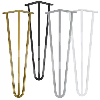 Elegant Hairpin-type legs for a coffee table made of three Ø12 mm steel rods, height 43 cm - set of 4 legs, colors: black, white, gray, gold