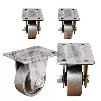 Decorative furniture castors made of steel, gray color, height 65mm (4 pcs.)