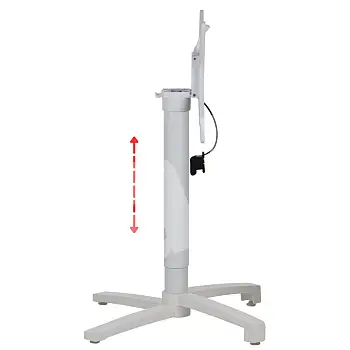Aluminum central table base with adjustable height, black, gray or white color, height 73-113 cm