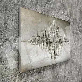 3D wall art city in the reflection of water, size 120x80 cm