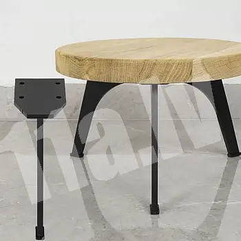Masyvios metalinės baldų kojelės iš plieninio plokščio strypo, aukštis 17 cm, komplekte 4 vnt.