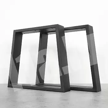 Trapeces formas metāla galda kāja no tērauda, augstums 45 cm, platums 40 cm, komplektā 2 gabali