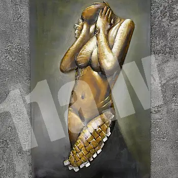 3D wall metal painting, woman act 2,
