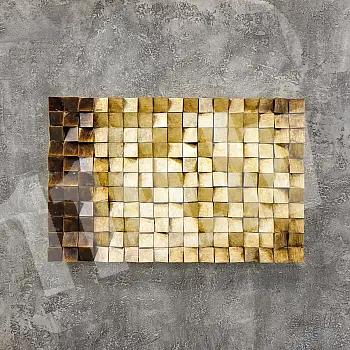 3D metalo menas, auksinė mozaika 2, 110x70 cm