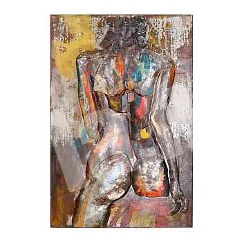 3D metallist loft-stiilis pilt, Naise vormi peegeldused, mõõdud 120x70cm