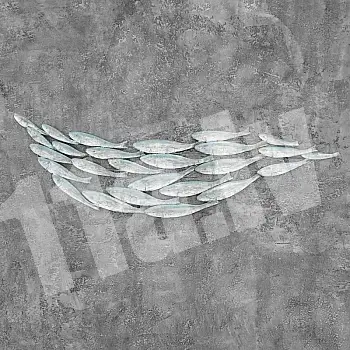 3D metāla sienas dekors, zivju bars, 51x174 cm