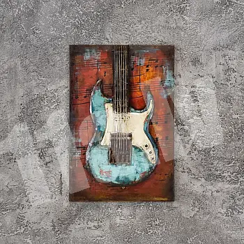 3D metal wall decor, electric guitar, height 60 cm, with 40 cm