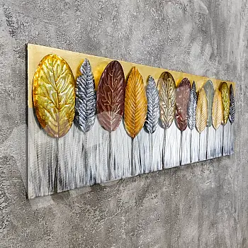 3D metallist seinadekoor, mets, 56x180 cm