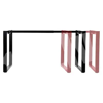 O-type steel table frame, adjustable length from 100 to 160 cm, width 60 cm, black, white or grey color