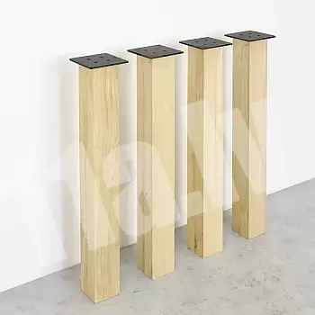 Straight table legs 71x8 cm, Raw oak, set of 4 pcs.