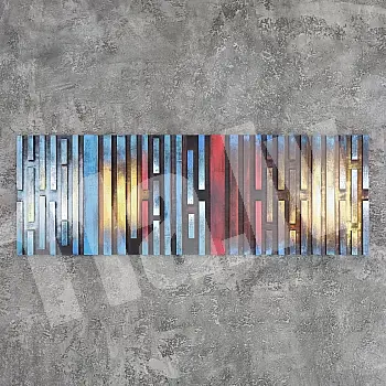 3D puidust seinadekoor, mosaiikvihm, 150x50cm