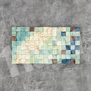 3D wall decor, wooden, multicolore mozaiko, 55x103cm