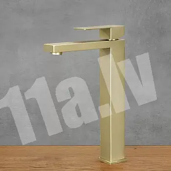 Minimalistlik roostevabast terasest segisti matt antiikmessingvärviga, kõrgus 30,5 cm, tila pikkus 14 cm