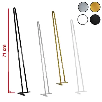 Hairpin metal table legs from 2 bars, diameter 12 mm, height 71 cm - set of 4 legs