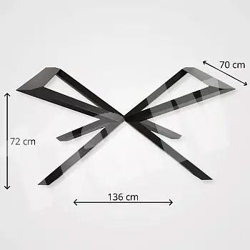 Aukščiausios kokybės stalo pagrindas dideliems valgomojo stalams, aukštis 72 cm, plotis 70 cm, ilgis 136 cm, elegantiškas dizainas su 6x6 cm kvadratinėmis kojomis