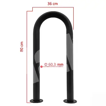 Metallist terasest rattaparkla, musta värvi, mõõdud 80x36 cm