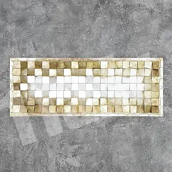 3D kunstiteos, metallikunst, kuldset tooni mosaiik, 55x145 cm