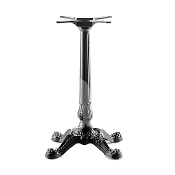 Vintage cast iron table base with 4 feet, HORECA, black color, height 72 cm, suitable for tabletop 90x90 cm, 21 kg