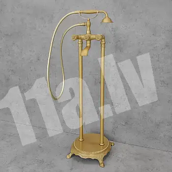 Brīvi stāvošs grīdas vannas jaucējkrāns, krāsa - antīks misiņš, matēts, augstums: 101cm