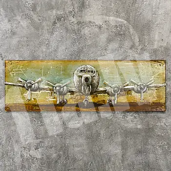 3D metallist seinadekoor, vana kaubalennuk, 56x180cm