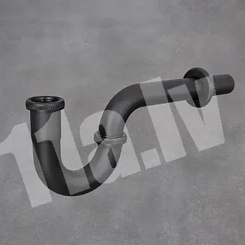 Decorative U-shape pipe-look sink siphon made of brass, in matte black color