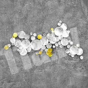 3D metal wall art, wall decor, picture, bubbles, dimensions 58x123cm