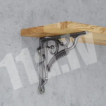 Dekoratīvs plauktu turētājs no čuguna, dziļums 20 cm, augstums 18 cm, 2 gab.