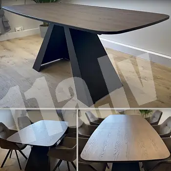 Pagarināms noapaļots taisnstūra pusdienu galds - 160/200 cm, platums: 80 cm, augstums 76 cm, modernas melnas metāla kājas, izturīga laminēta virsma 6 krāsu variantos