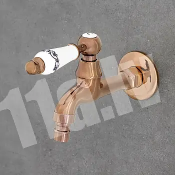 Sieninis maišytuvas iš žalvario, Rose Gold spalvos, aukštis 10 cm, Snapelio ilgis 18 cm
