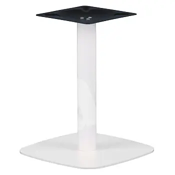 Central table base made of steel, height 57 cm, bottom plate dimensions 44,5x44,5 cm, white color, weight 14 kg