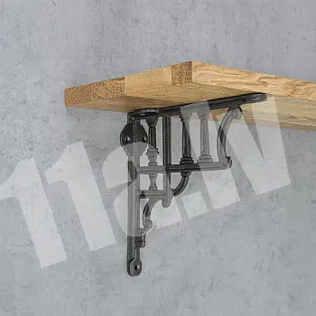 Ketaus lentynos atrama, kronšteinas, aukštis 19,5 cm, ilgis 20 cm, Korinto išvaizda, 2 vnt.