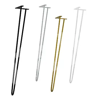 Decorative steel table legs &amp;quot;Hairpin&amp;quot; made from 2 bars, diameter 10 mm, height 80 cm, set of 4 legs