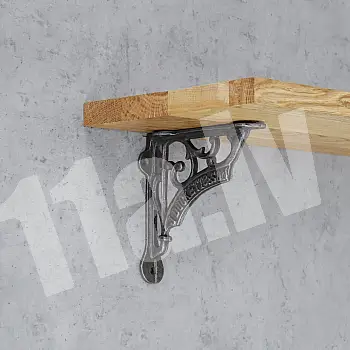 Cast iron shelf support, holder with a height of 17 cm and a depth of 20 cm, set of 2 pieces.