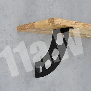 Steel shelf support, bracket, holder &amp;quot;Boomerang&amp;quot;, black color, set of 2 pcs.