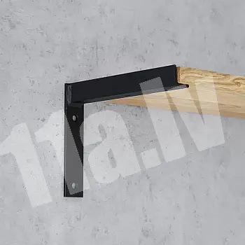 Steel shelf support, bracket, Color: black, height 15 cm, right angles, length 20 cm, set of 2 pcs