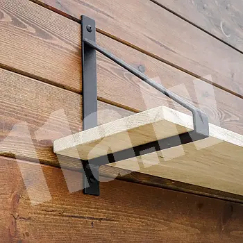 Steel shelf support, bracket, color: steel grey, height 30 cm, right angles, length 21 cm, set of 2 pcs