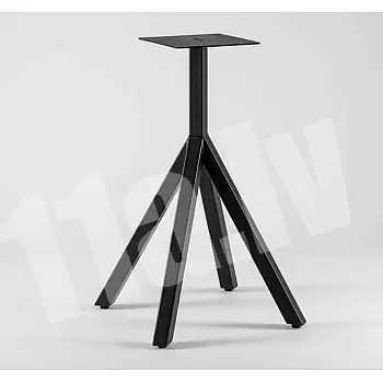 Statiivi metallist lauaalus, kõrgus 72 cm, aluse põhja mõõdud 43x43 cm, must värv, lauaplaatidele kuni 70x70 cm