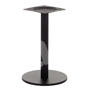 Centrālā galda pamatne izgatavota no tērauda, melnā krāsā, apakšējā plāksne Ø 45 cm, augstums 71,5 cm