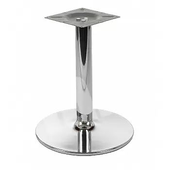Chrome central table leg, height 57.5 cm, base diameter 46 cm