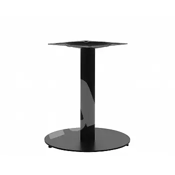 Metal central table leg made from steel, powder coated black color, height 57.5 cm, base diameter 45 cm