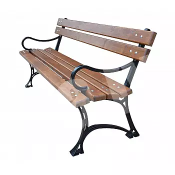 Cast iron bench for garden, park Grace Lite with armrests, impregnated alder boards, length 150 cm, weight 31 kg