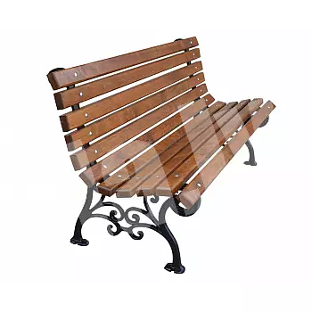 Klasikinis sodo ketaus suolas, 150 cm arba 180 cm ilgio, pagamintas iš 11 alksnio lentų, svoris 35 kg