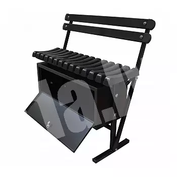 Metallist kalmistupink PVC-plaatide ja lukustatava terasest hoiukastiga
