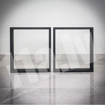 Ristkülikukujulised massiivsed metallist lauajalad Quadro, valmistatud terasest, kõrgus 45 cm, laius 40 cm, komplekt 2 tk