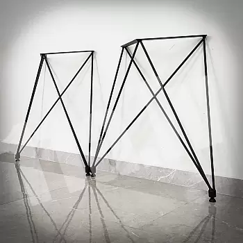 Smalka izskata metāla galda kāja no tērauda, dimensijas 75x72cm, komplektā 2 kājas