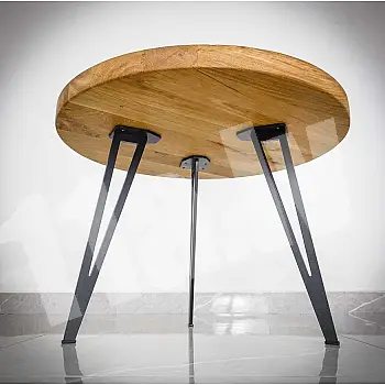 Mūsdienīgas tapas formas tērauda mēbeļu kājas pusdienu vai kafijas galdiņam, augstums 17cm / 40cm / 71cm, 4 gab.